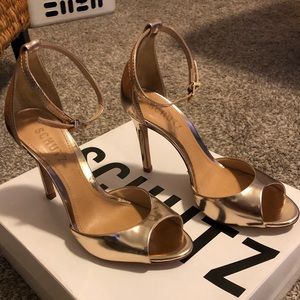 FINAL PRICE DROP: Schutz Gold Strap Heels